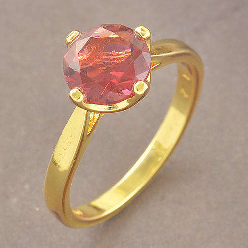 Gorgeous Yellow Gold Filled Red Circle CZ Womens Ring Size 8.5